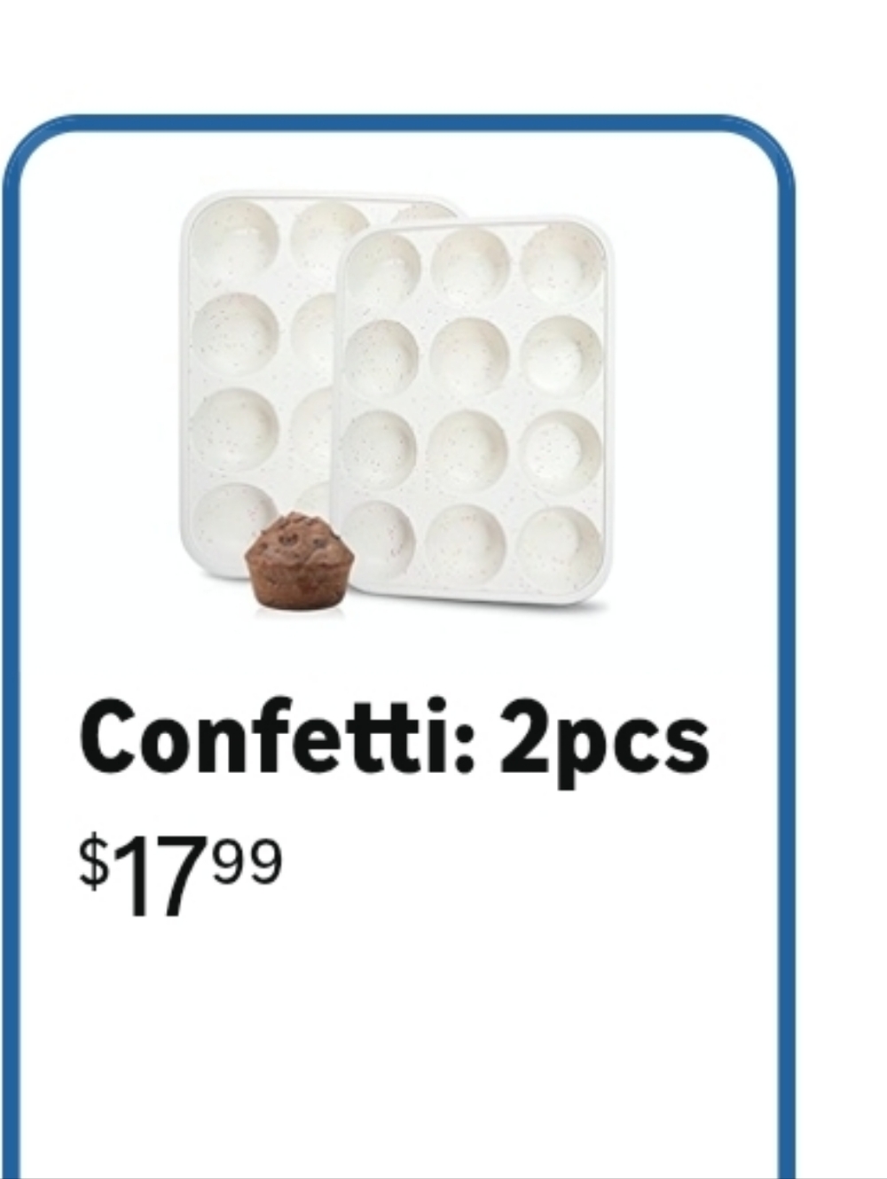 CAKETIME White Confetti Silicone Muffin Pan 2- 12-Cup Nonstick Baking Mold - Picture 2 of 7